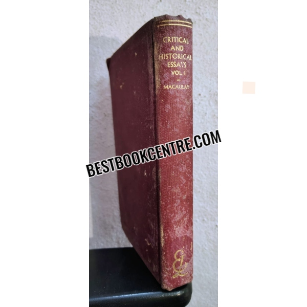 critical and historical essays volume one