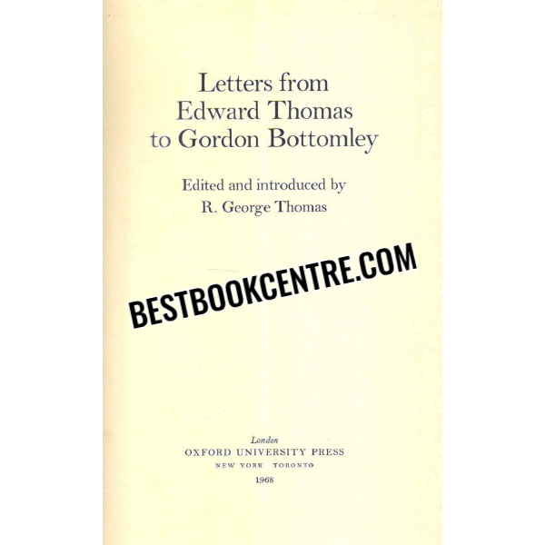 letters from edward thomas to gordon bottomley 