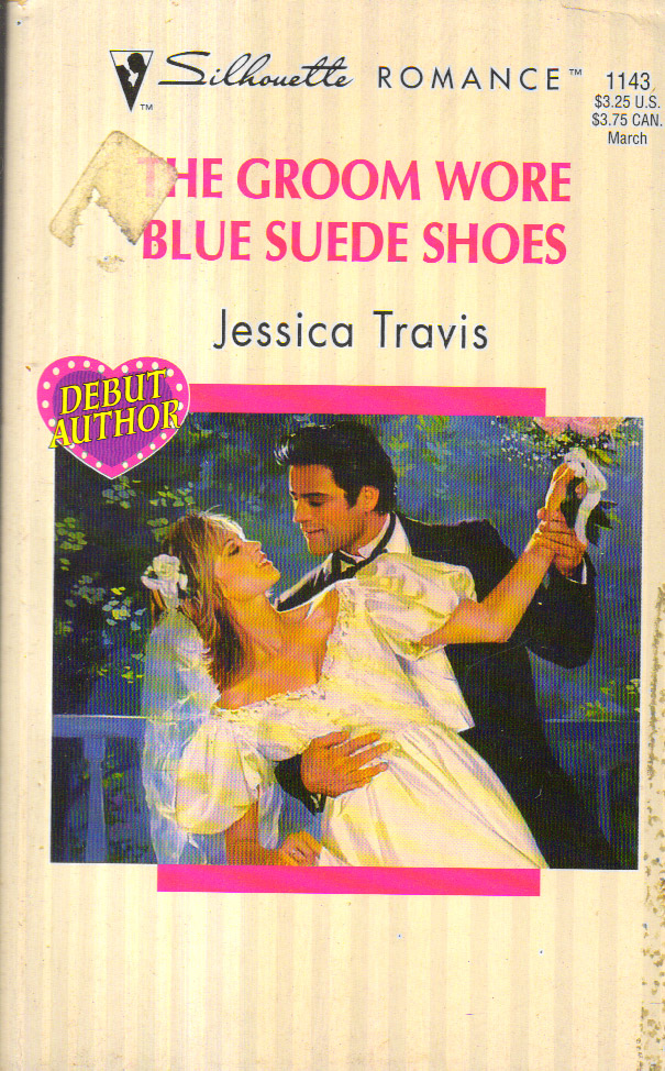 The groom wore blue suede shoes 
