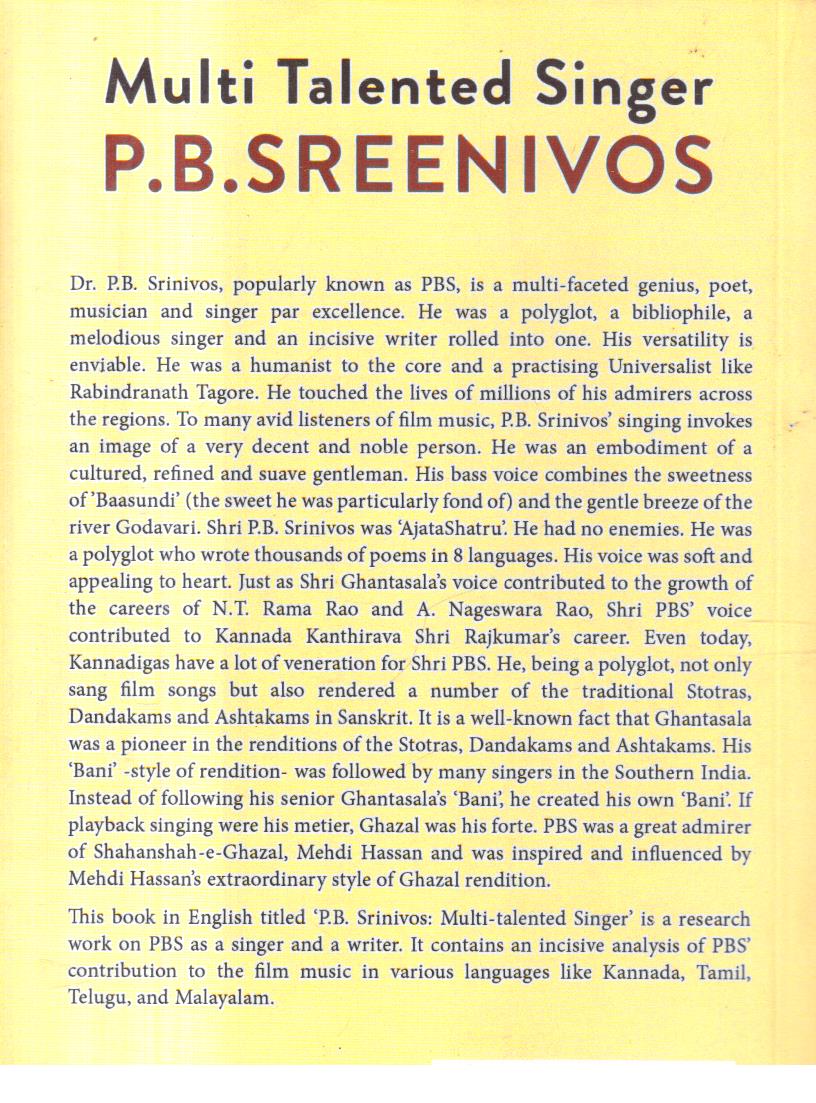 Multi Talented Singer P.B.Sreenivos