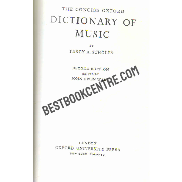 the concise oxford Dictionary Of Music