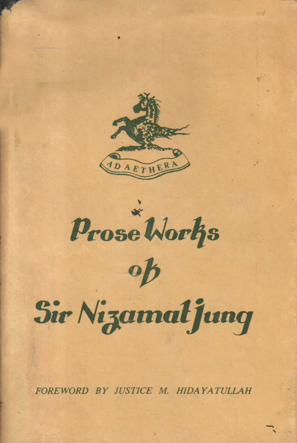 Prose Work Of Sir Nizamat Jung