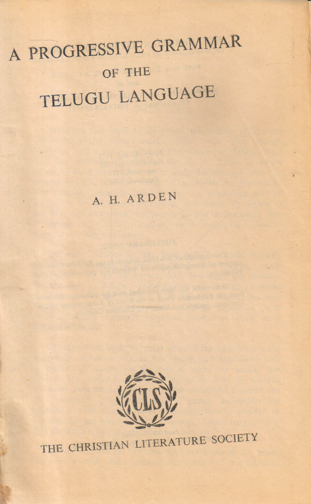 A Progressive Grammar Of The Telugu Lang