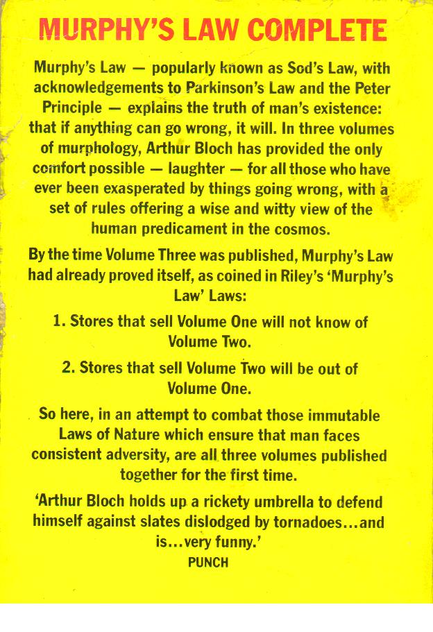 Murphys Law Complete all the Reasons why everything goes wrong