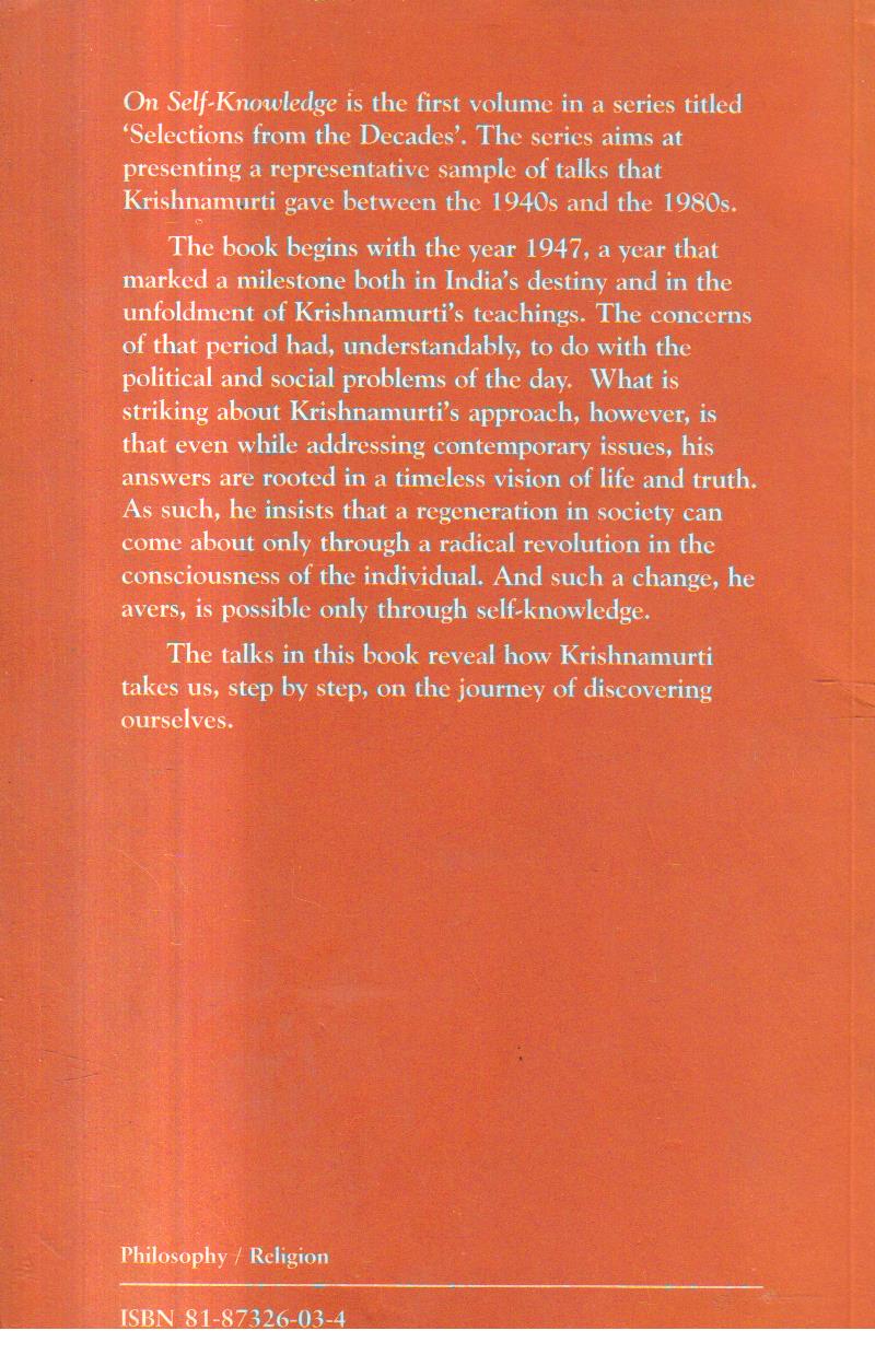 On Self Knowledge 1st edition