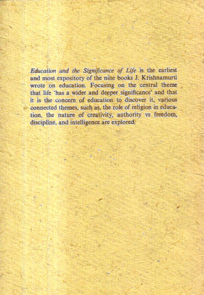 Education and the Significance of Life