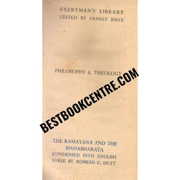 The Ramayana and The Mahabharata everymans library 