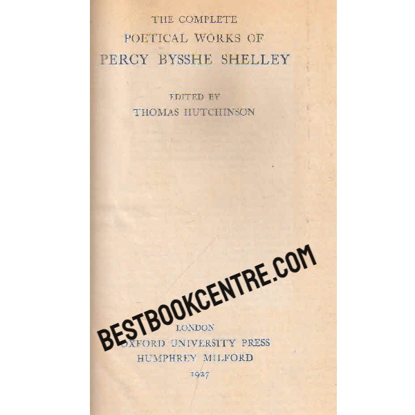 poetical works of percy bysshe shelley