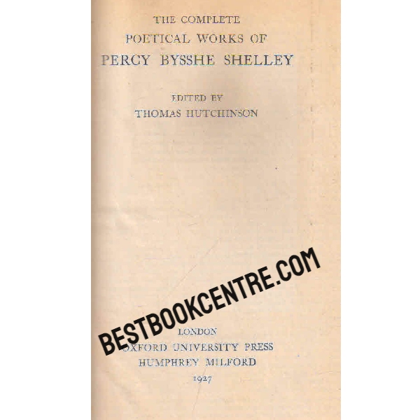 poetical works of percy bysshe shelley