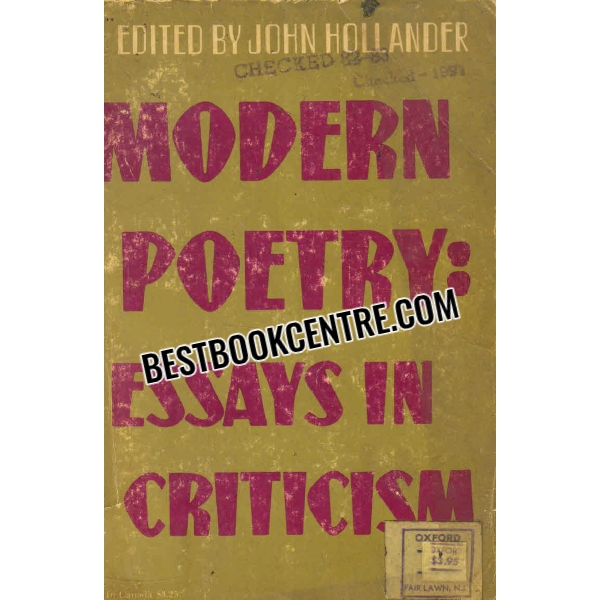 modern poetry essays in criticism