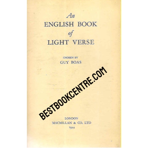 An English Book of Light Verse