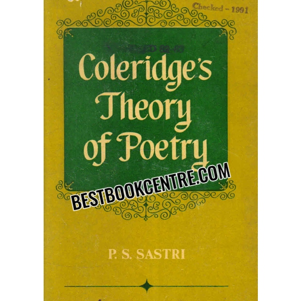 coleridges  theory of poetry 1st edition