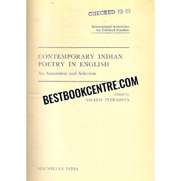 contemporary indian poetry in english 1st edition
