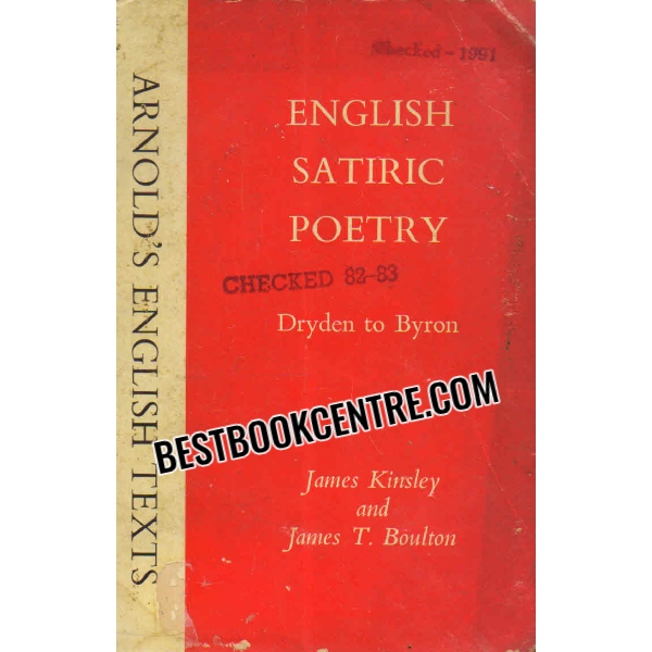 english satiric poetry dryden to byron 