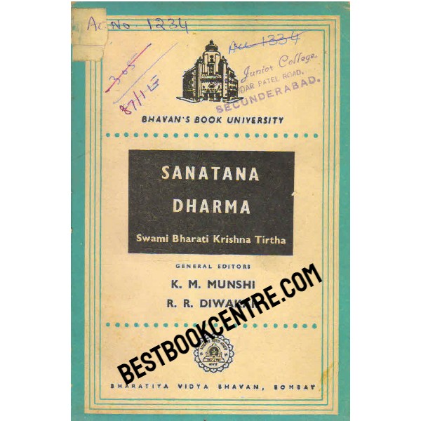 Sanatana Dharma swami bharti Krishna Tirtha 1st edition