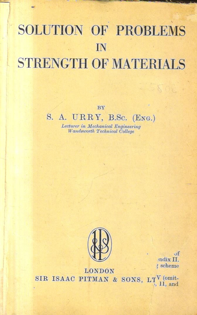 Solution of Problems in Strength of Materials 1st edition