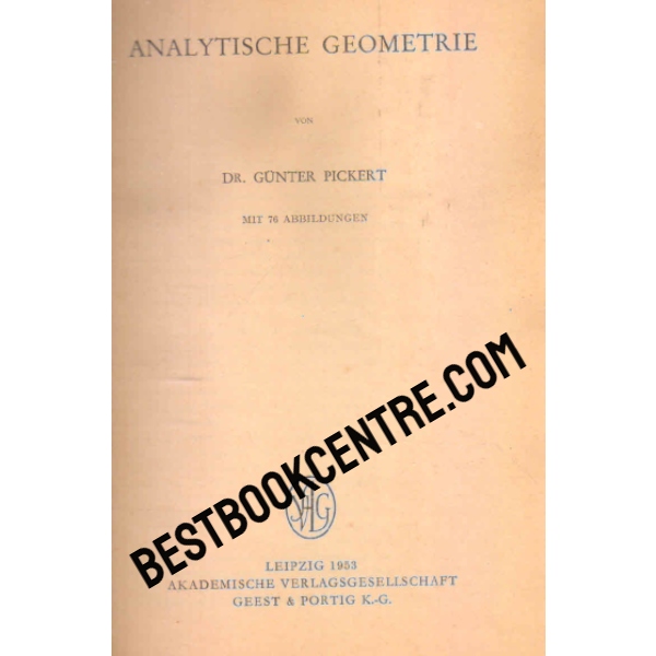 analytische geometrie 1st edition