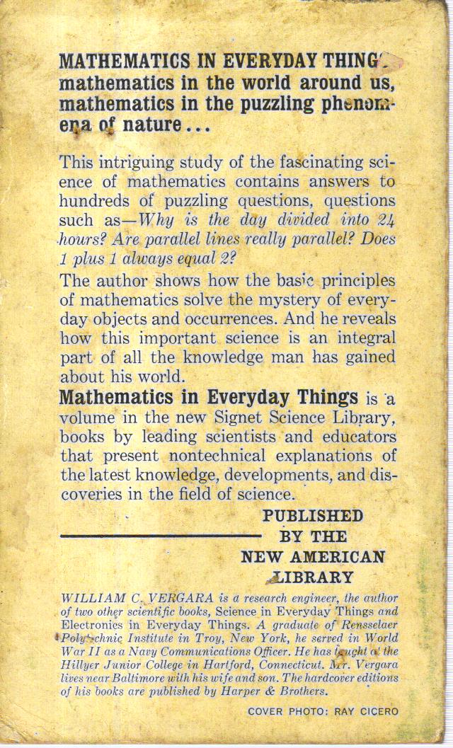 Mathematics in Everyday Things.