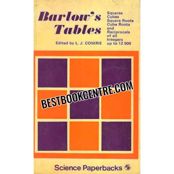 barlows tables 