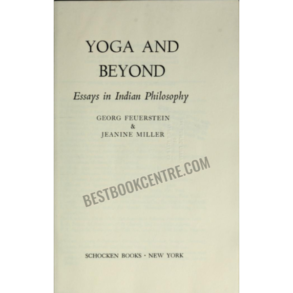 yoga and beyond Essays in Indian Philosophy 1st edition