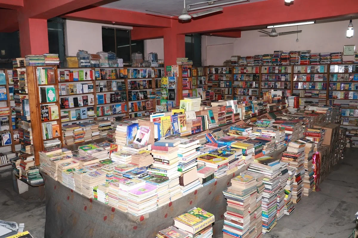 Inside Best Book Centre, Abids - floor-to-ceiling shelves of books